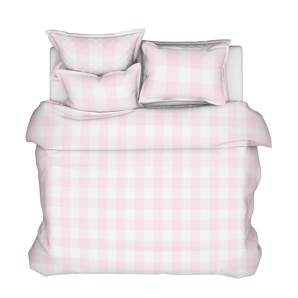 duvet cover in anderson bella pale pink buffalo check plaid