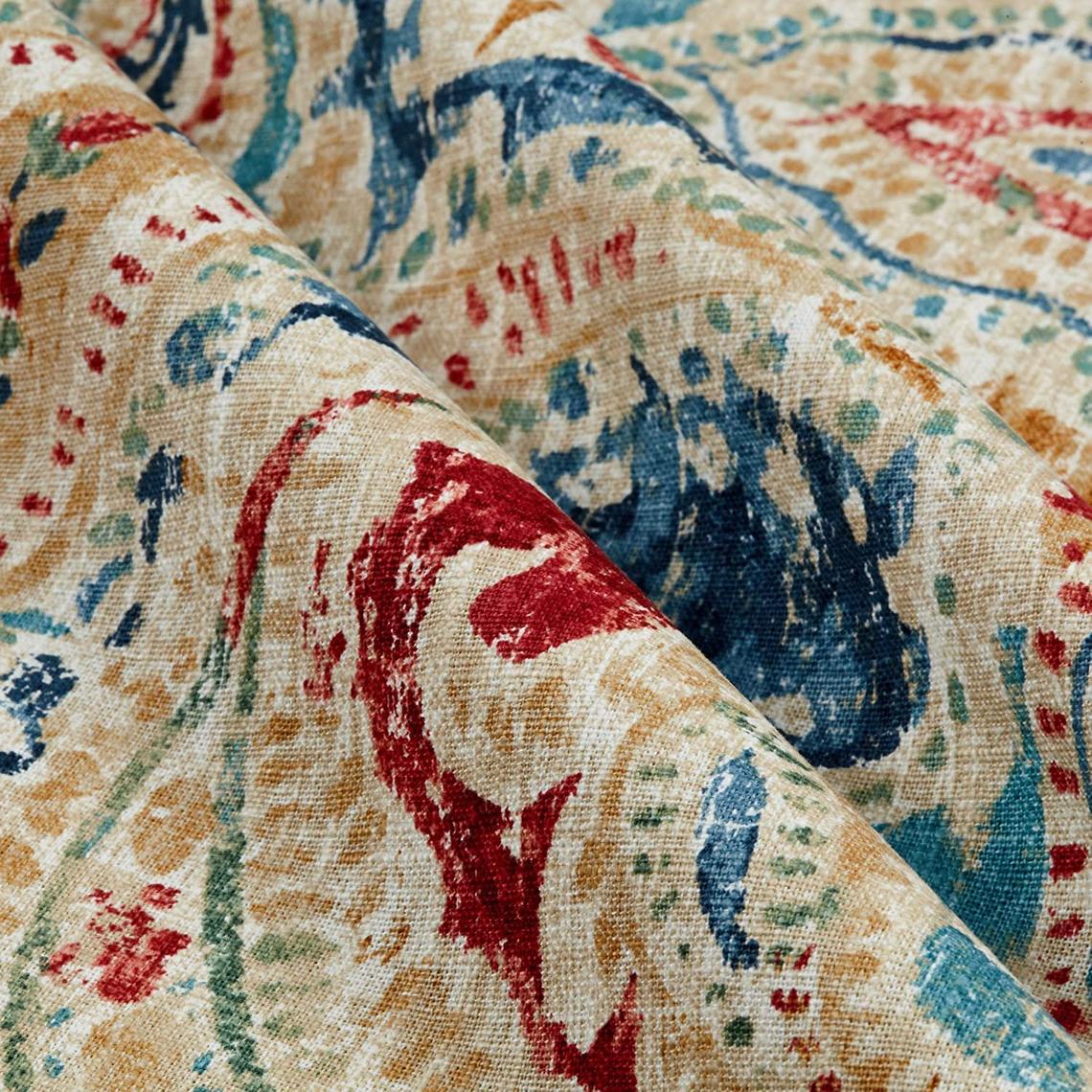 gathered bedskirt in pisces multi weathered paisley large scale