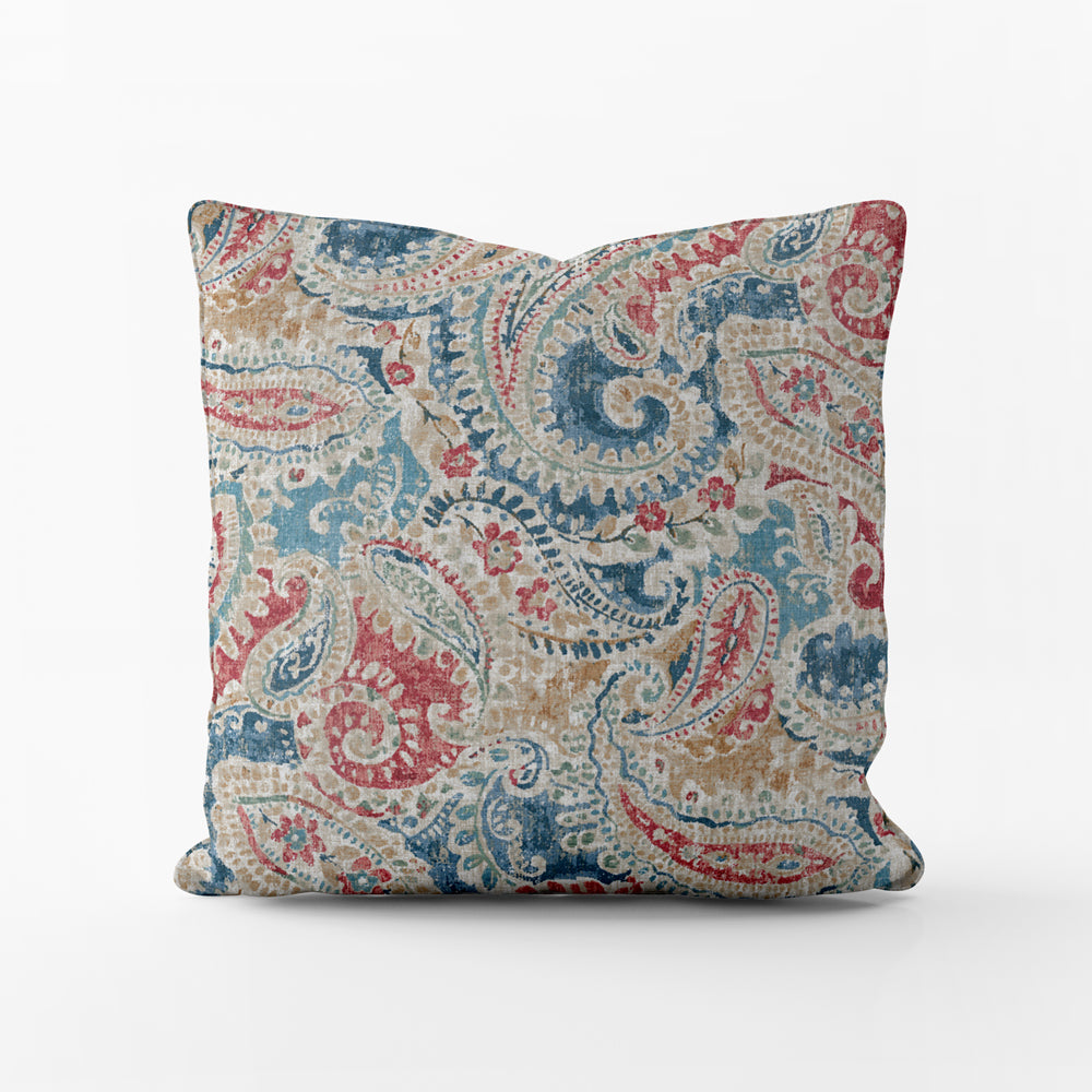 decorative pillows in pisces multi weathered paisley large scale