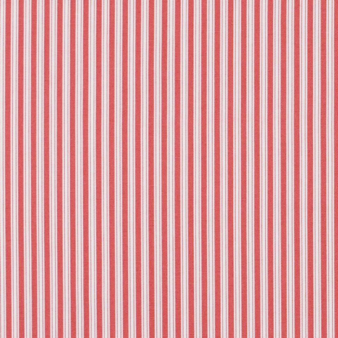Shower Curtain in Polo Calypso Rose Red Stripe on Off-White