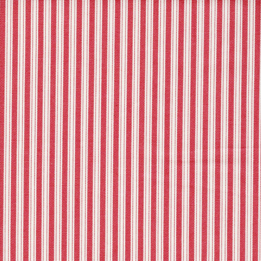 scalloped valance in Polo Calypso Rose Red Stripe on Off-White