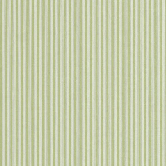 tailored valance in polo fern pale green stripe