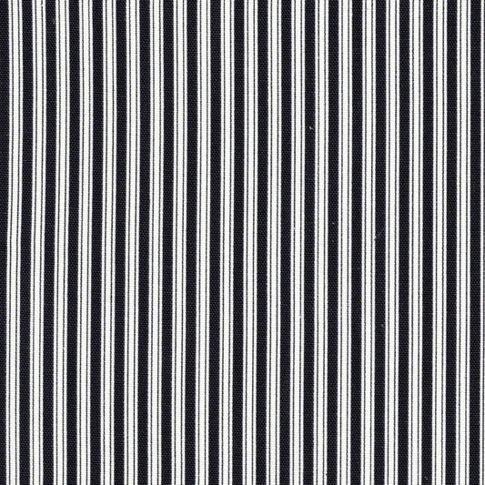 round tablecloth in polo onyx black stripe on white