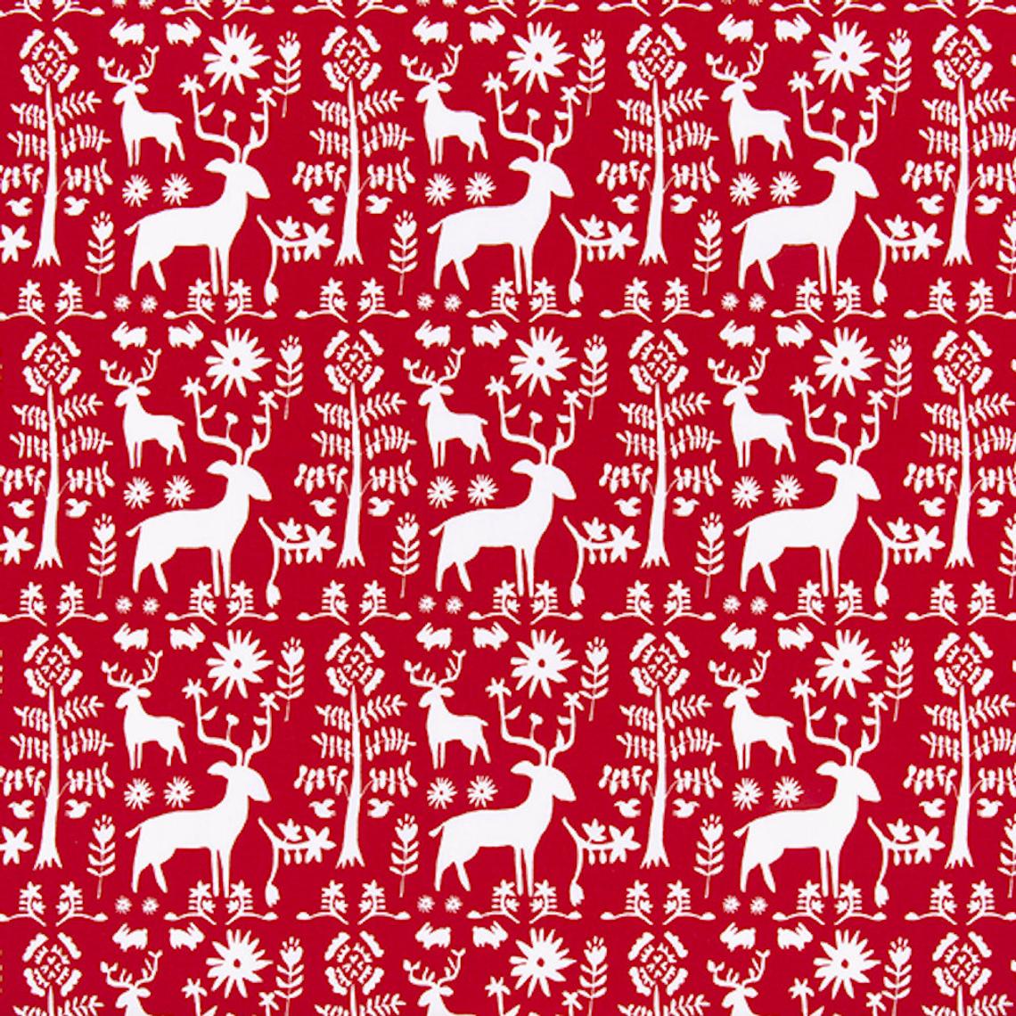 duvet cover in promise land forest lipstick red