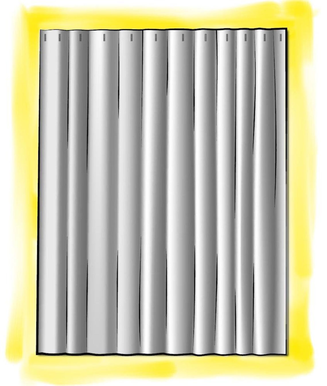 shower curtain in classic storm gray ticking stripe on white