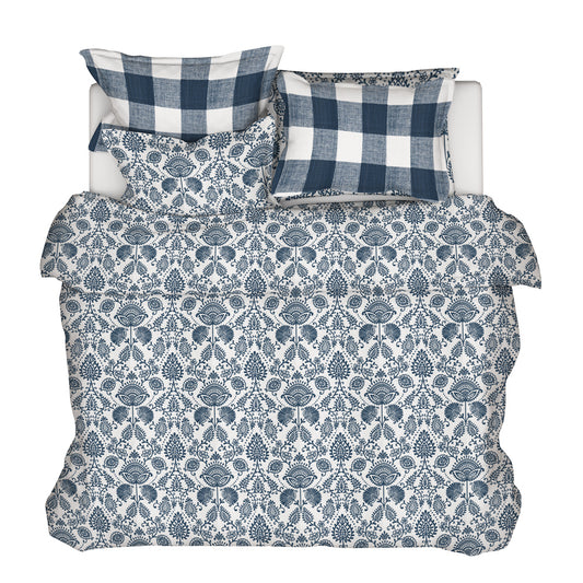 duvet cover in silas italian denim blue country floral