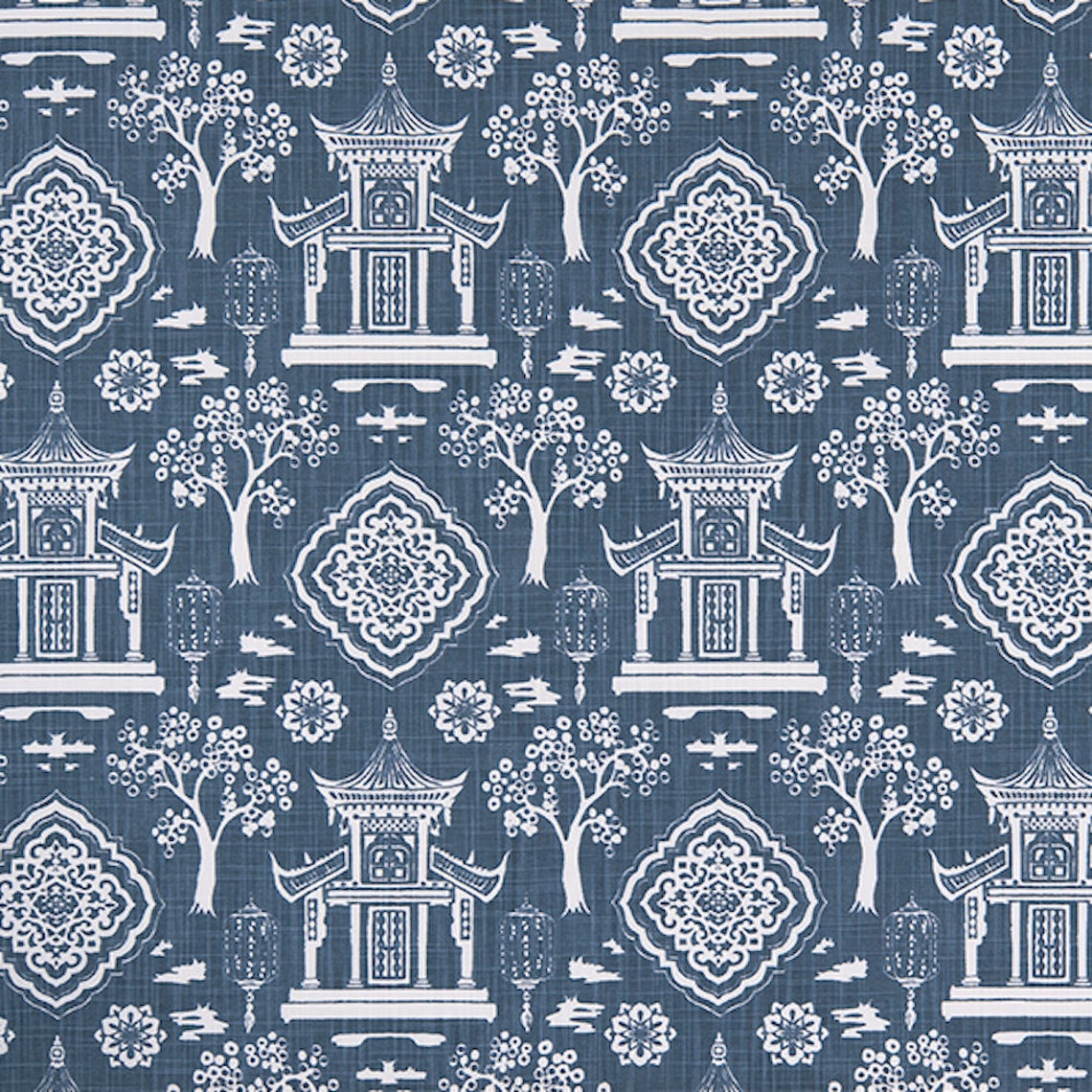 round tablecloth in spirit regal navy blue oriental toile