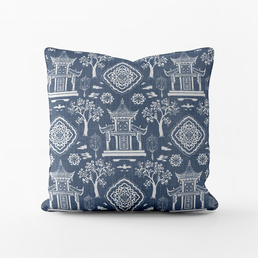 decorative pillows in spirit regal navy blue oriental toile