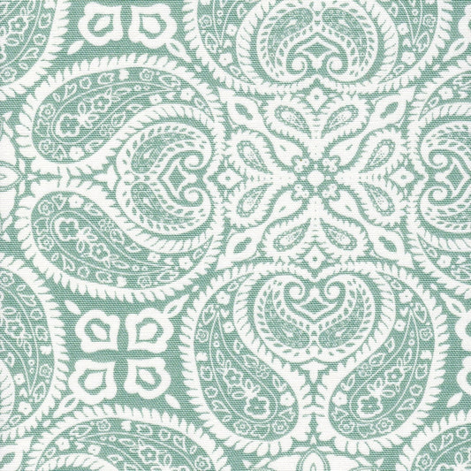 round tablecloth in tibi spa green geometric paisley