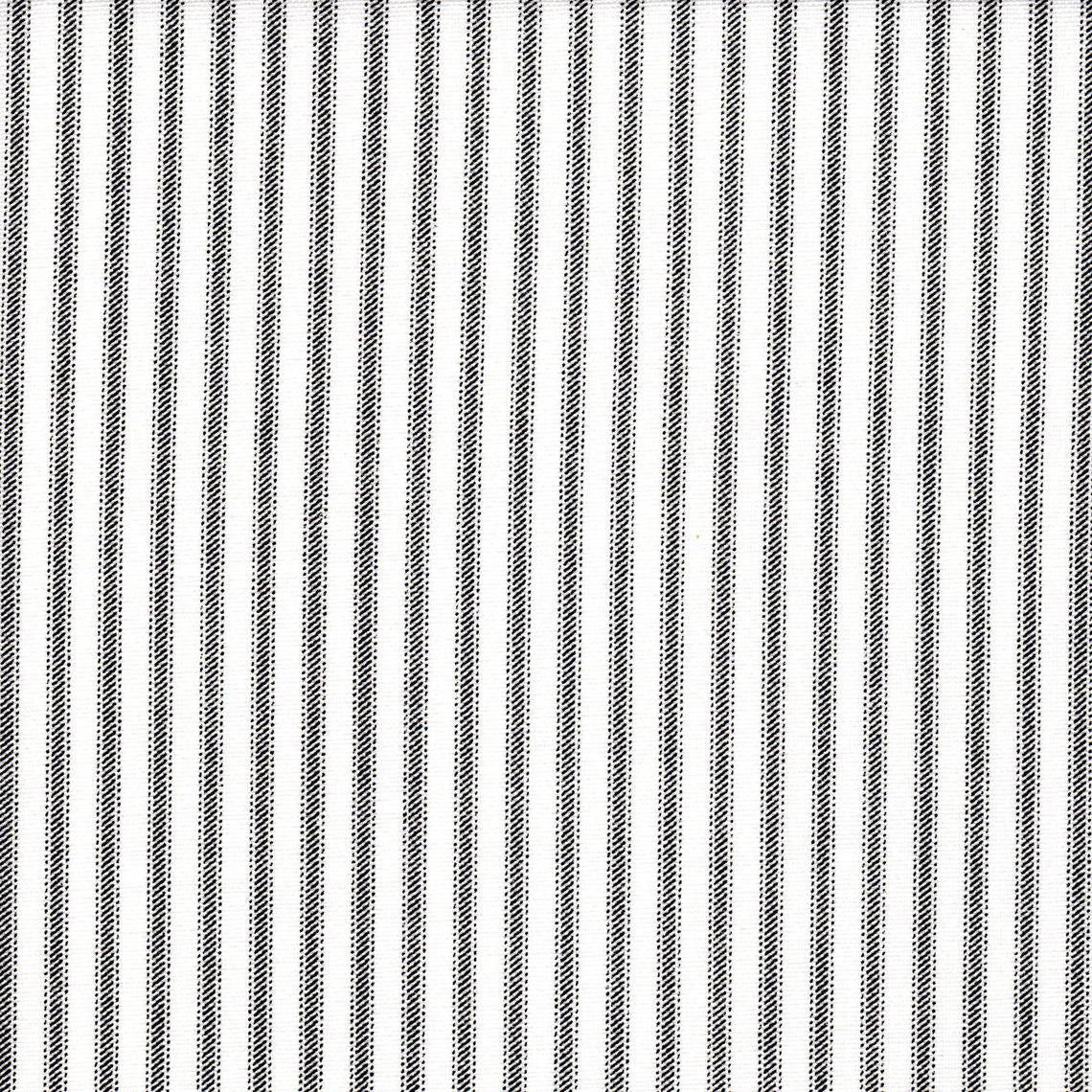 gathered bedskirt in classic black ticking stripe on white