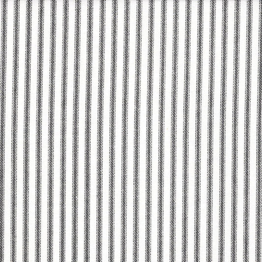 gathered crib skirt in classic black ticking stripe on white