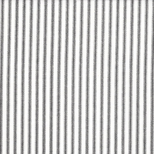 tailored bedskirt in classic black ticking stripe on white