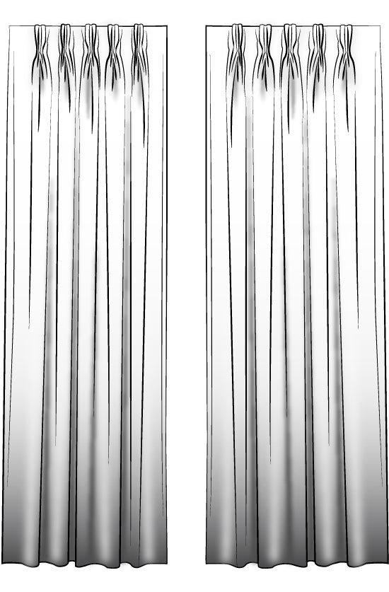 pinch pleated curtains in talbot metal gray lattice medallion