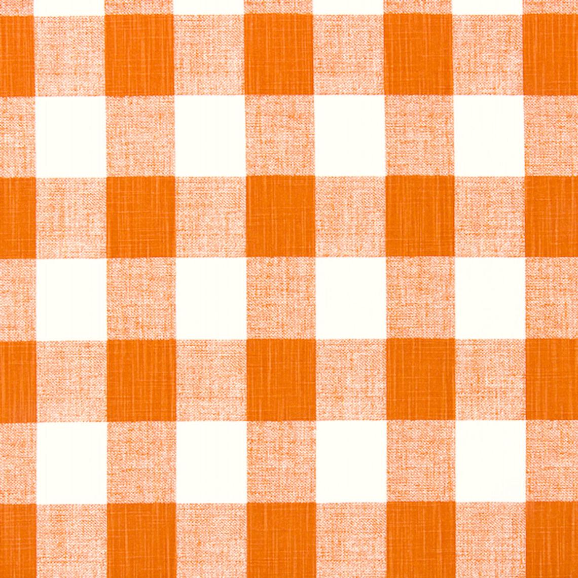 scalloped valance in anderson monarch orange buffalo check plaid