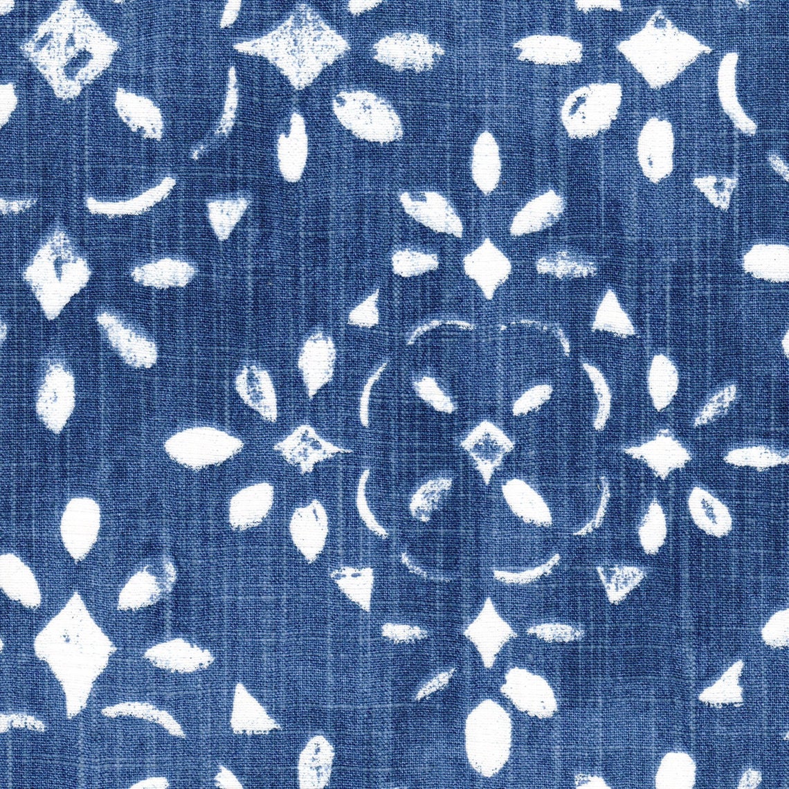 tailored bedskirt in avila prussian blue farmhouse floral lattice