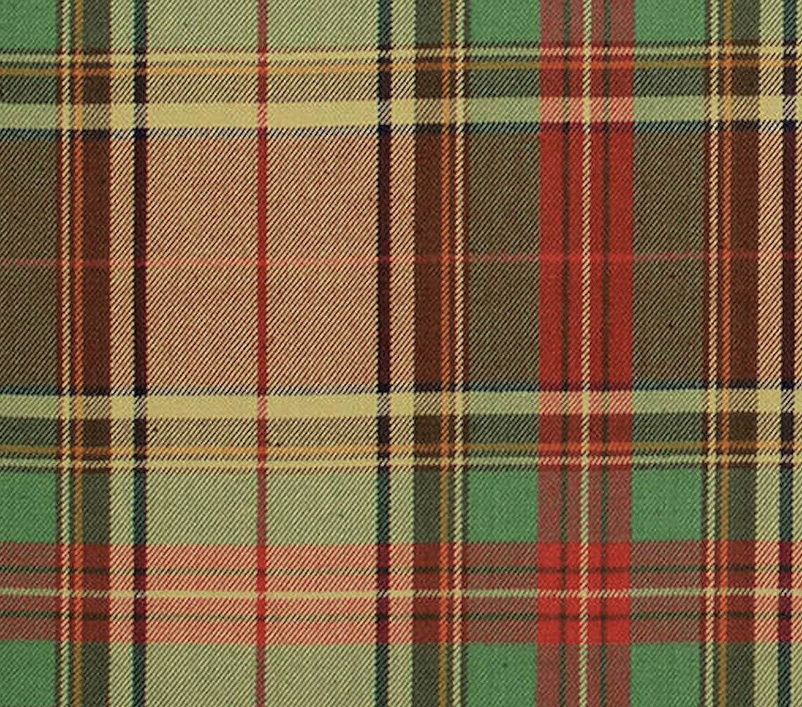 scalloped valance in ancient campbell ivy league tartan plaid