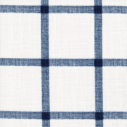 bed scarf in aaron italian denim blue windowpane plaid