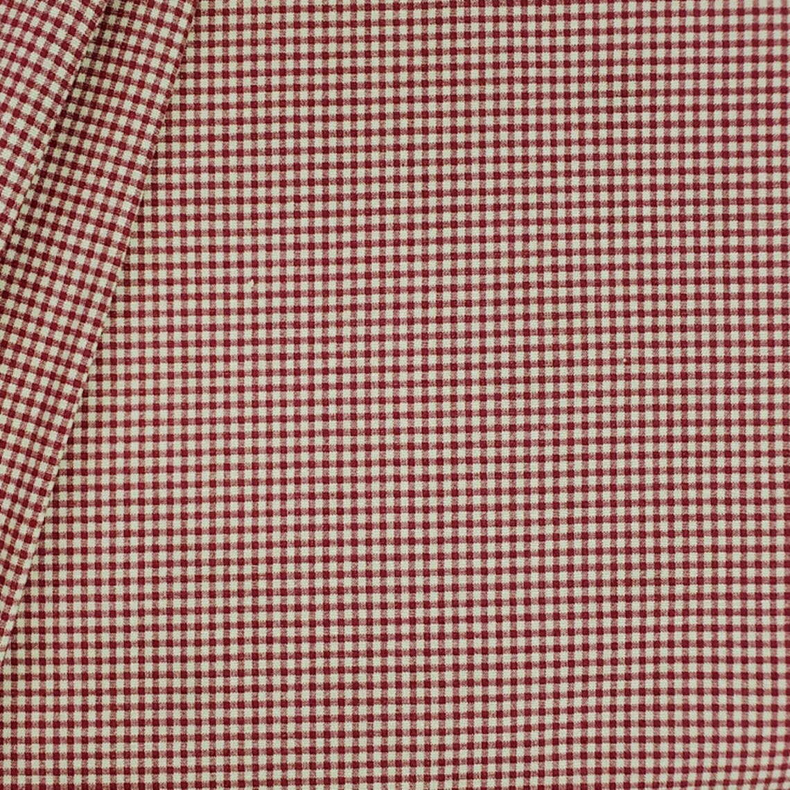 bed scarf in farmhouse red gingham check on beige