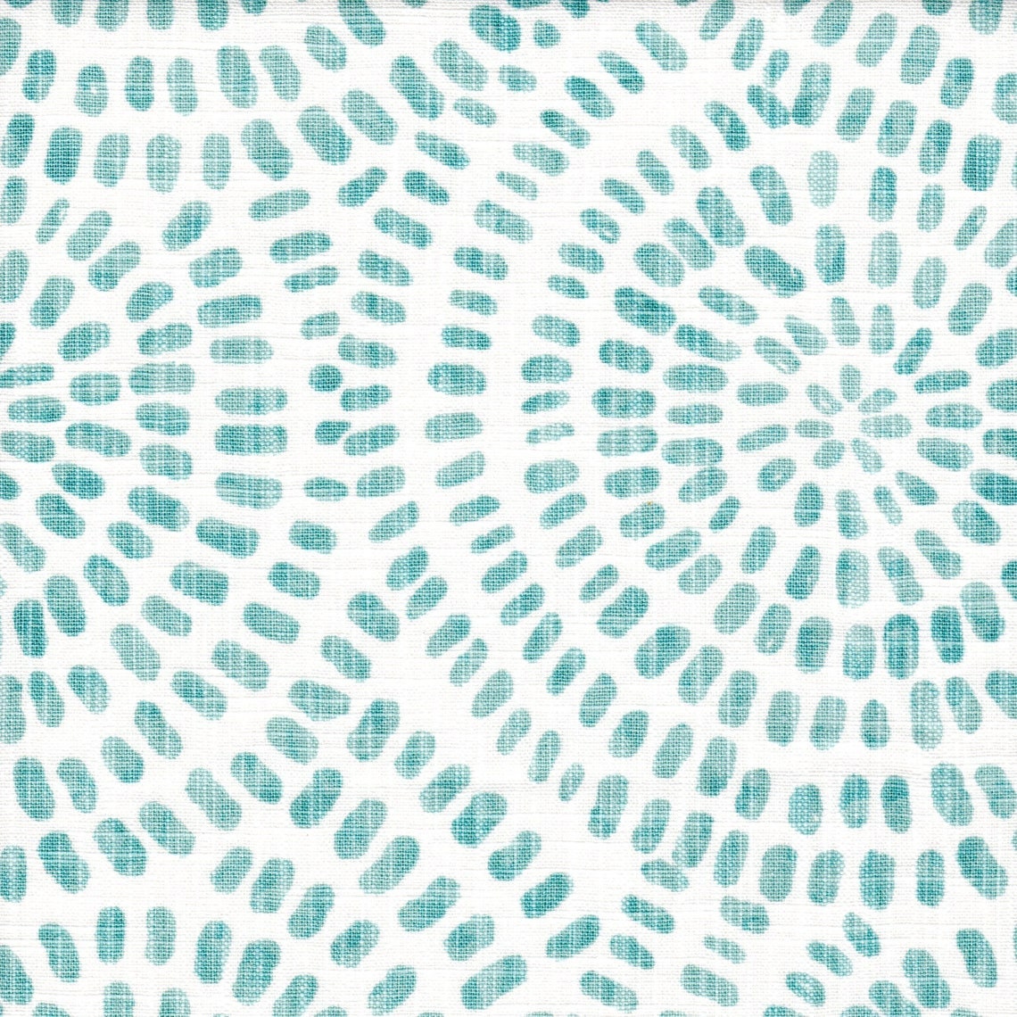 pinch pleated curtains in cecil cancun blue watercolor dot circular geometric