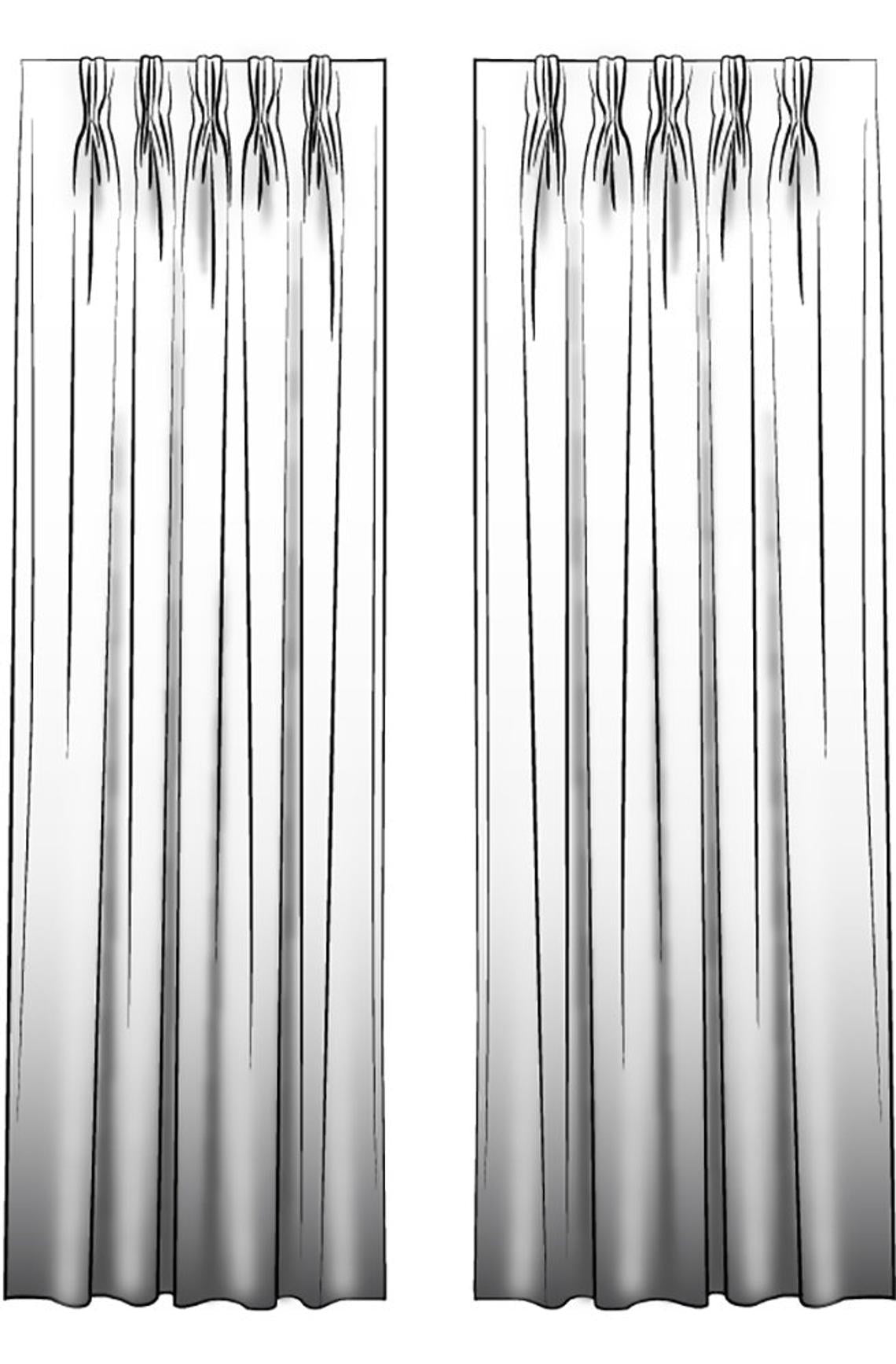 pinch pleated curtain panels pair in shoji lacquer oriental toile, multicolor chinoiserie