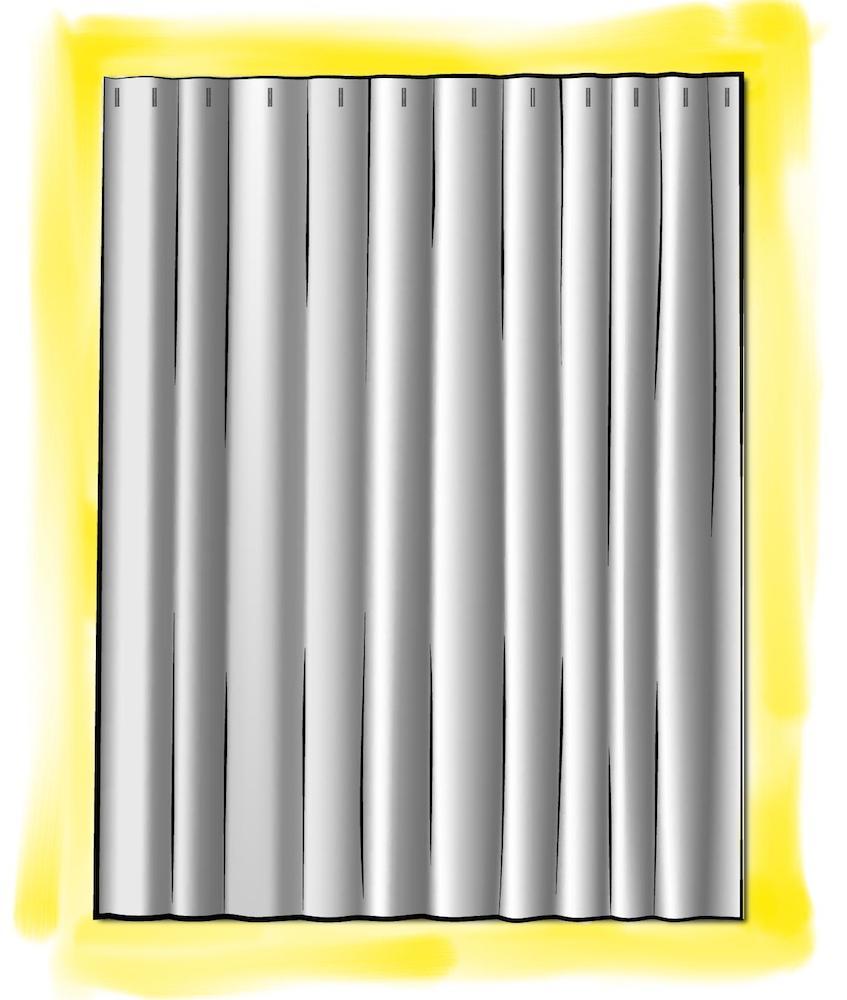 Shower Curtain in Carter Saffron Yellow Block Print Botanical Design- Small Scale