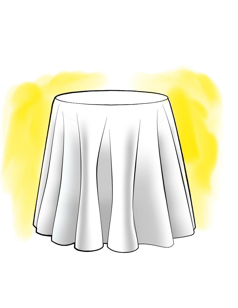 Round Tablecloth in Ecru Large Gingham Check on White